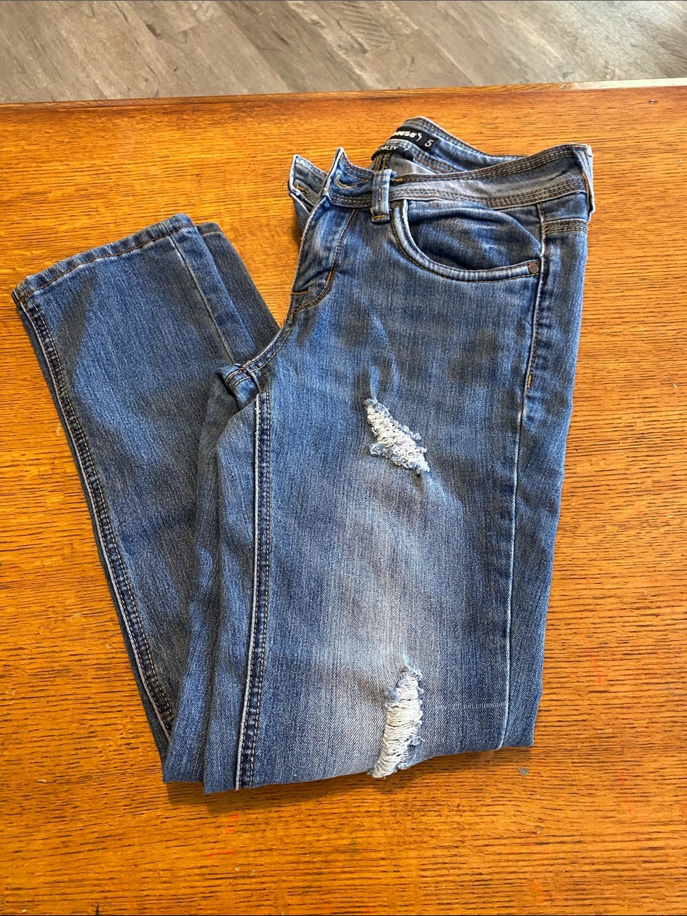 Dollhouse Slim Distressed Blue Skinny Jeans